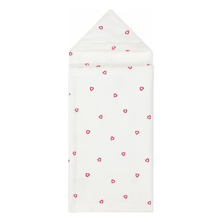 Cape de Bain Cœurs | Ecru- Image produit n°0