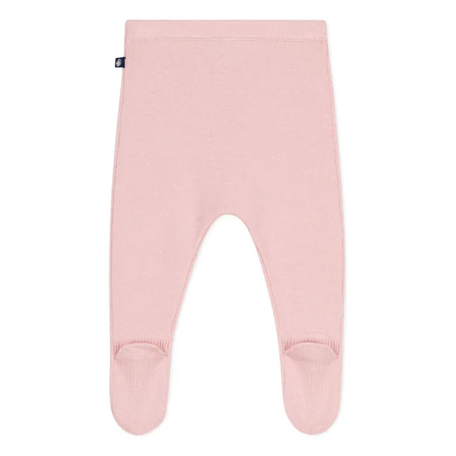 Legging Avec Pieds Maille Laine | Rose