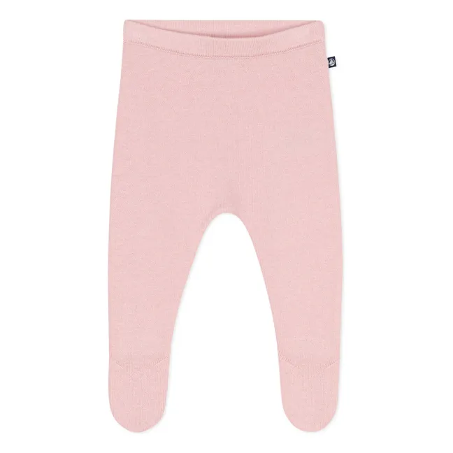 Legging Avec Pieds Maille Laine | Rose