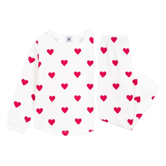Pijama polar Corazones | Crudo