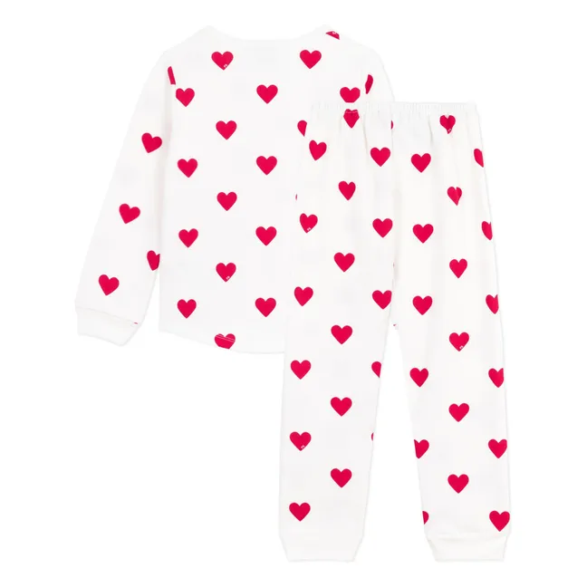 Pyjama Coeurs Molleton | Ecru