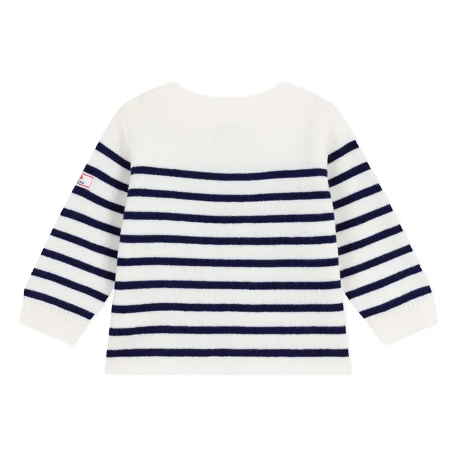 Marinière Logo Wool Sweater | White