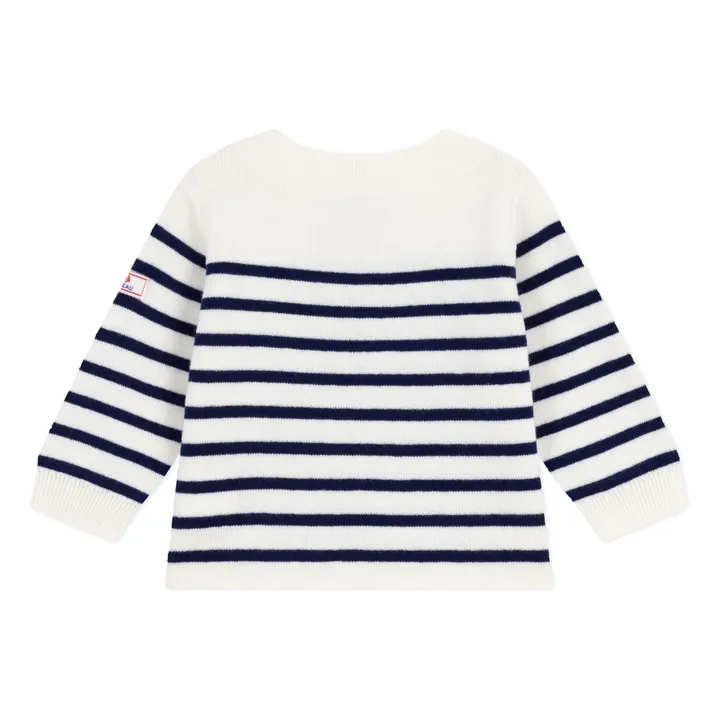 Marinière Logo Wool Sweater | White- Product image n°1