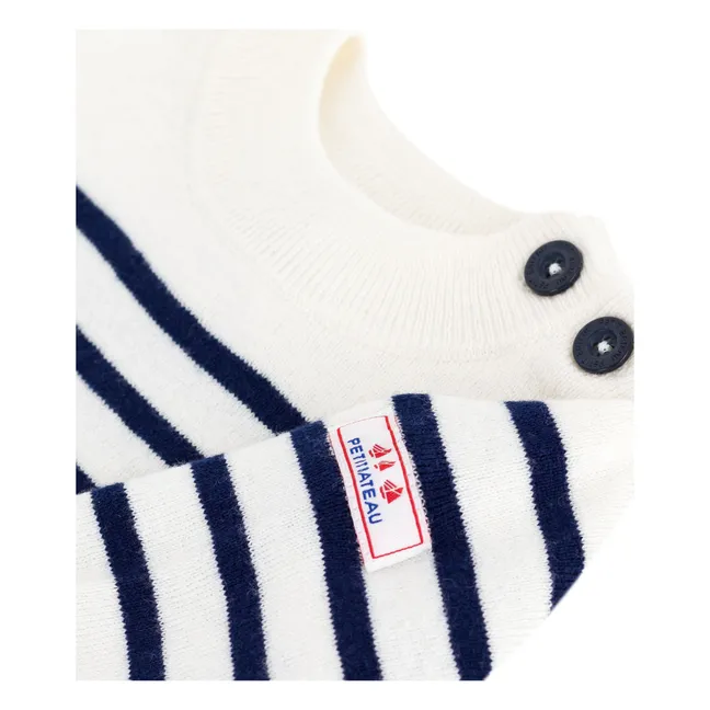 Jersey de lana con logotipo Marinière | Blanco