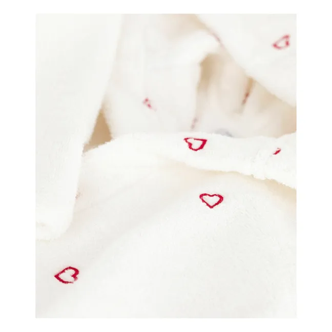 Hearts bathrobe | Ecru