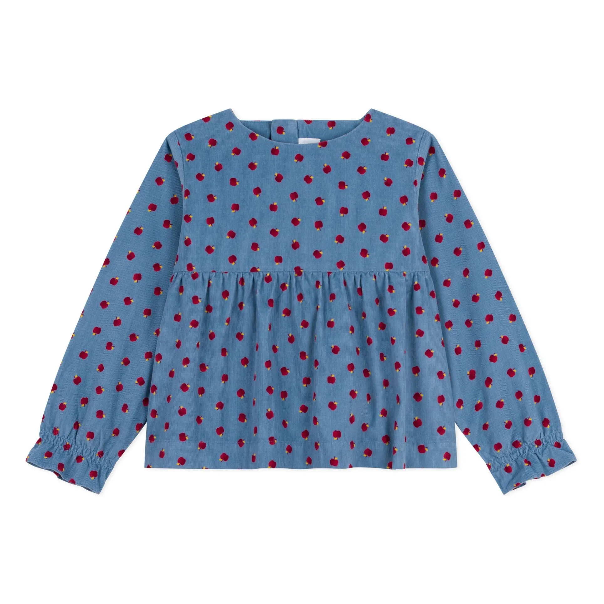 Petit Bateau Blue Apple Corduroy Blouse