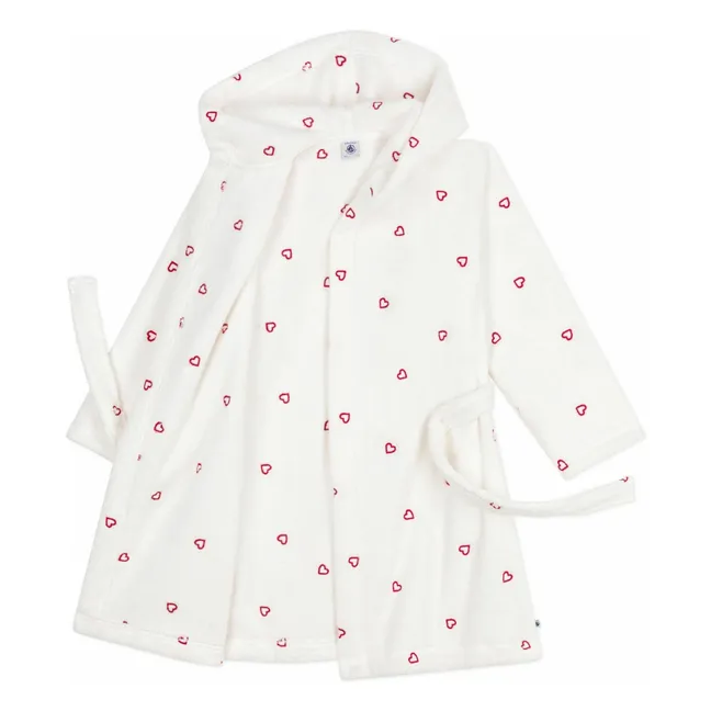 Hearts bathrobe | Ecru