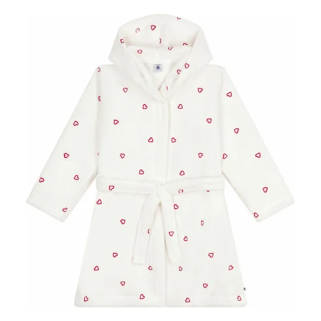Hearts bathrobe | Ecru