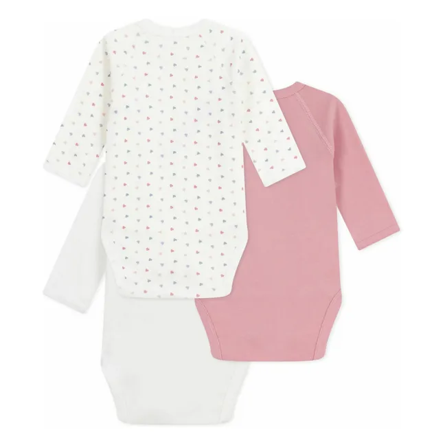 Lot 3 Bodies Petit Cœur Coton Bio | Ecru