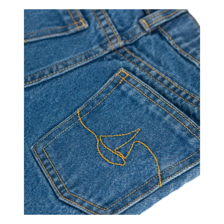 Jean Poches Brodées Coton Bio | Bleu jean- Image produit n°3