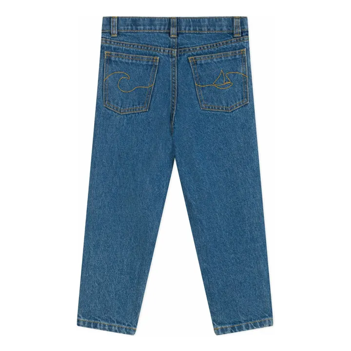 Jean Poches Brodées Coton Bio | Bleu jean- Image produit n°2