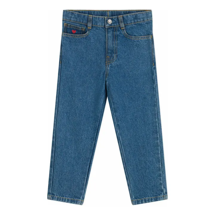 Jean Poches Brodées Coton Bio | Bleu jean- Image produit n°0