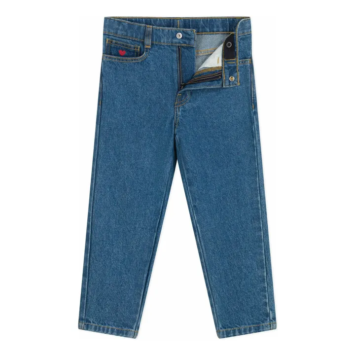 Jean Poches Brodées Coton Bio | Bleu jean- Image produit n°1