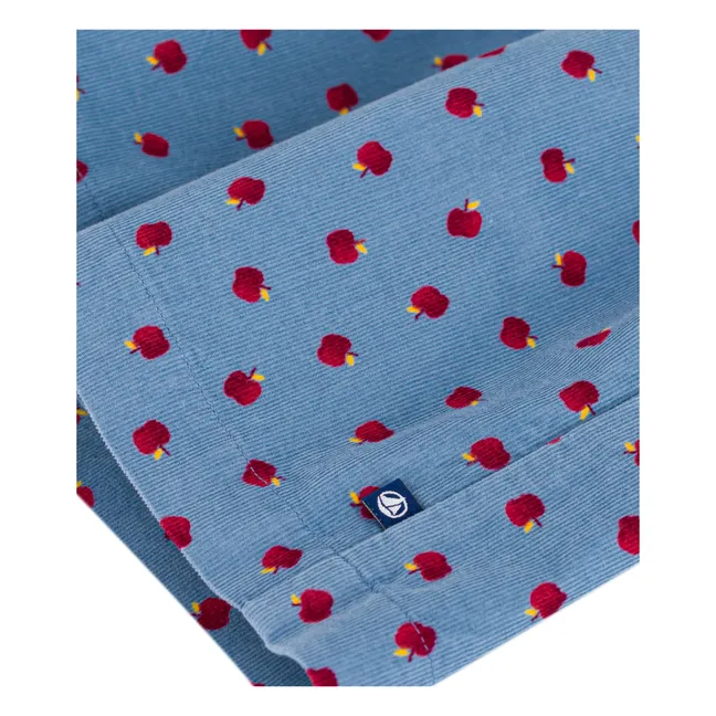 Robe Pommes Velours Côtelé | Bleu