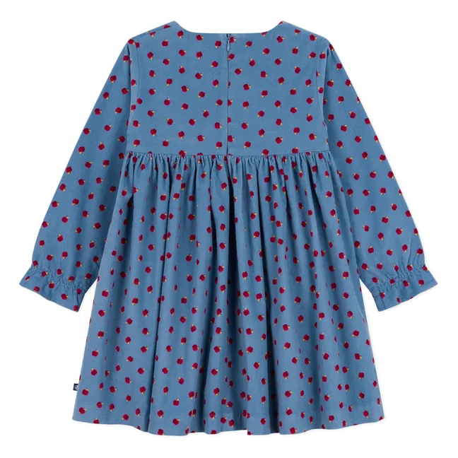 Robe Pommes Velours Côtelé | Bleu
