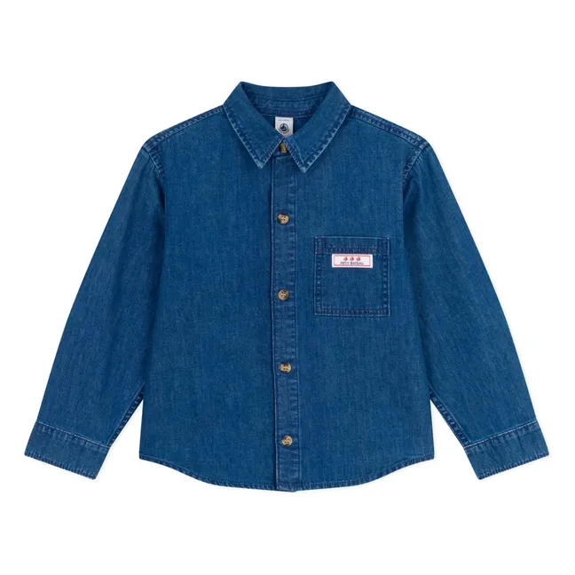 Chemise Jean Logo Coton Bio | Bleu jean