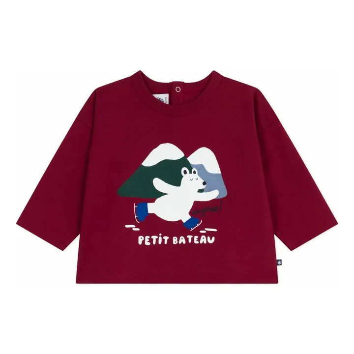 Camiseta Mountain Bear Algodón orgánico | Burdeos- Imagen del producto n°0
