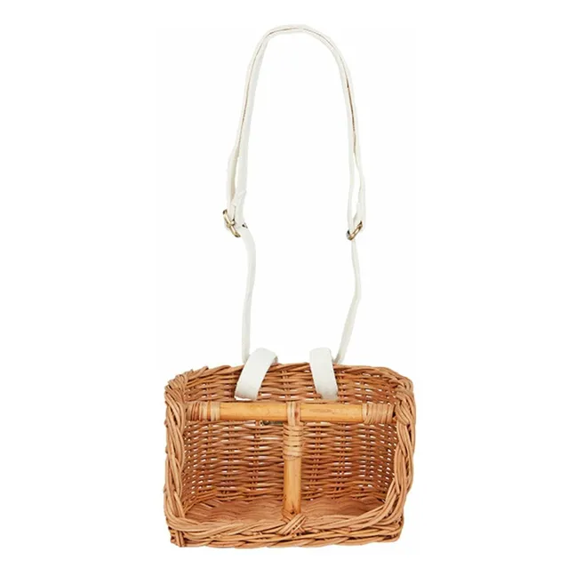 Cesta de ratán para bicicleta de muñecas