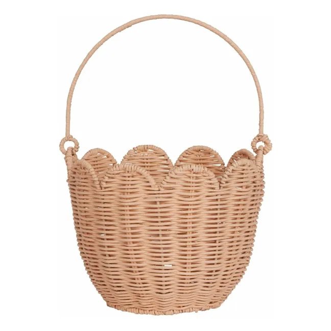 Panier en rotin Petal | Rose pêche