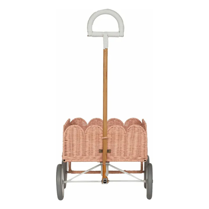 Chariot en rotin Petal | Rose pêche- Image produit n°4