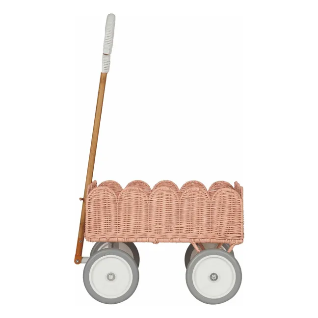 Petal rattan cart | Peach