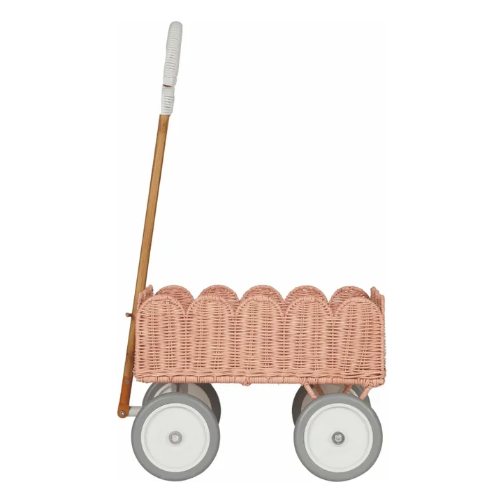 Chariot en rotin Petal | Rose pêche- Image produit n°0