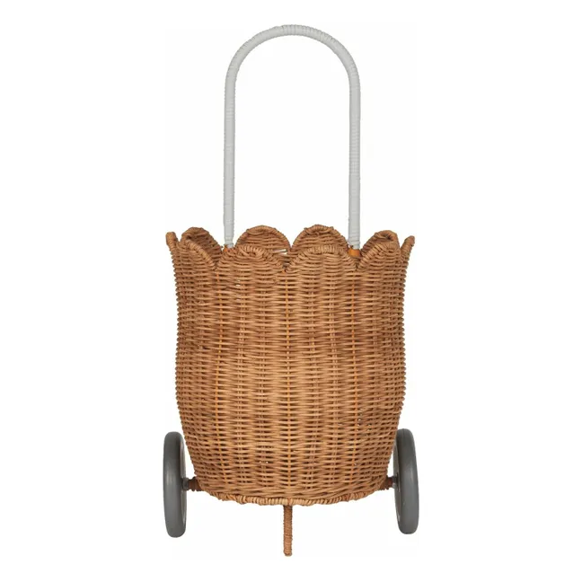 Panier à roulettes en rotin Petal