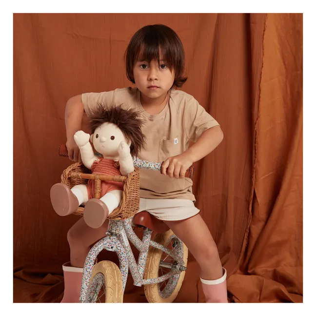 Cesta de ratán para bicicleta de muñecas