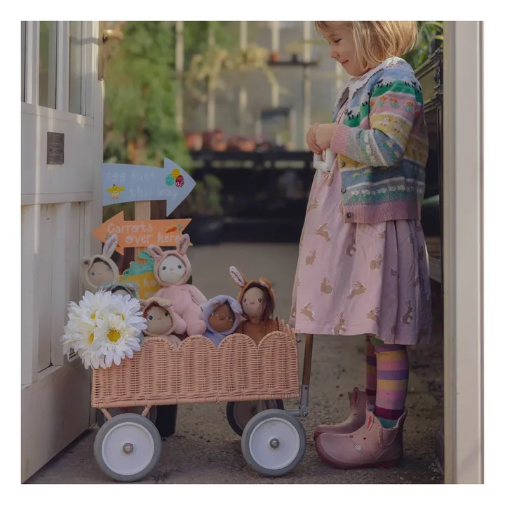 Chariot en rotin Petal | Rose pêche- Image produit n°5