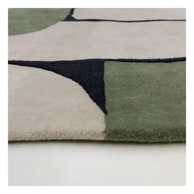 Alfombra tejida a mano Strada  | Azul verde