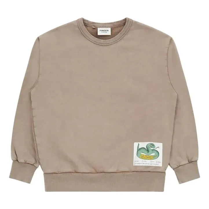 Finger In The Nose Taupe Brown Blow Organic Cotton Sweatshirt
