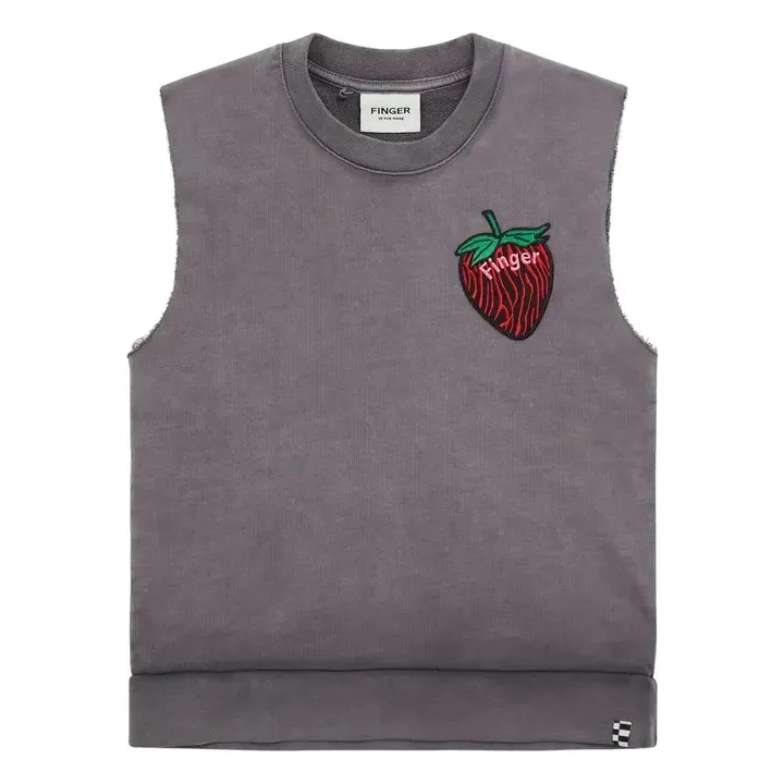 Finger In The Nose Charcoal Clem Organic Cotton Sleeveless Sweatshirt