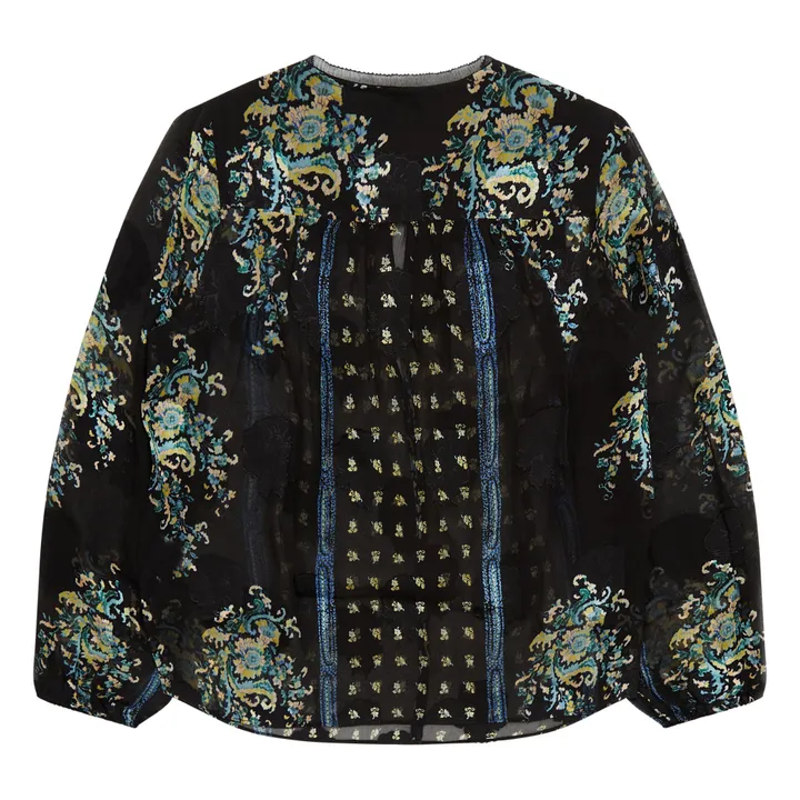 Blusa de seda Aster | Azul Noche- Imagen del producto n°1