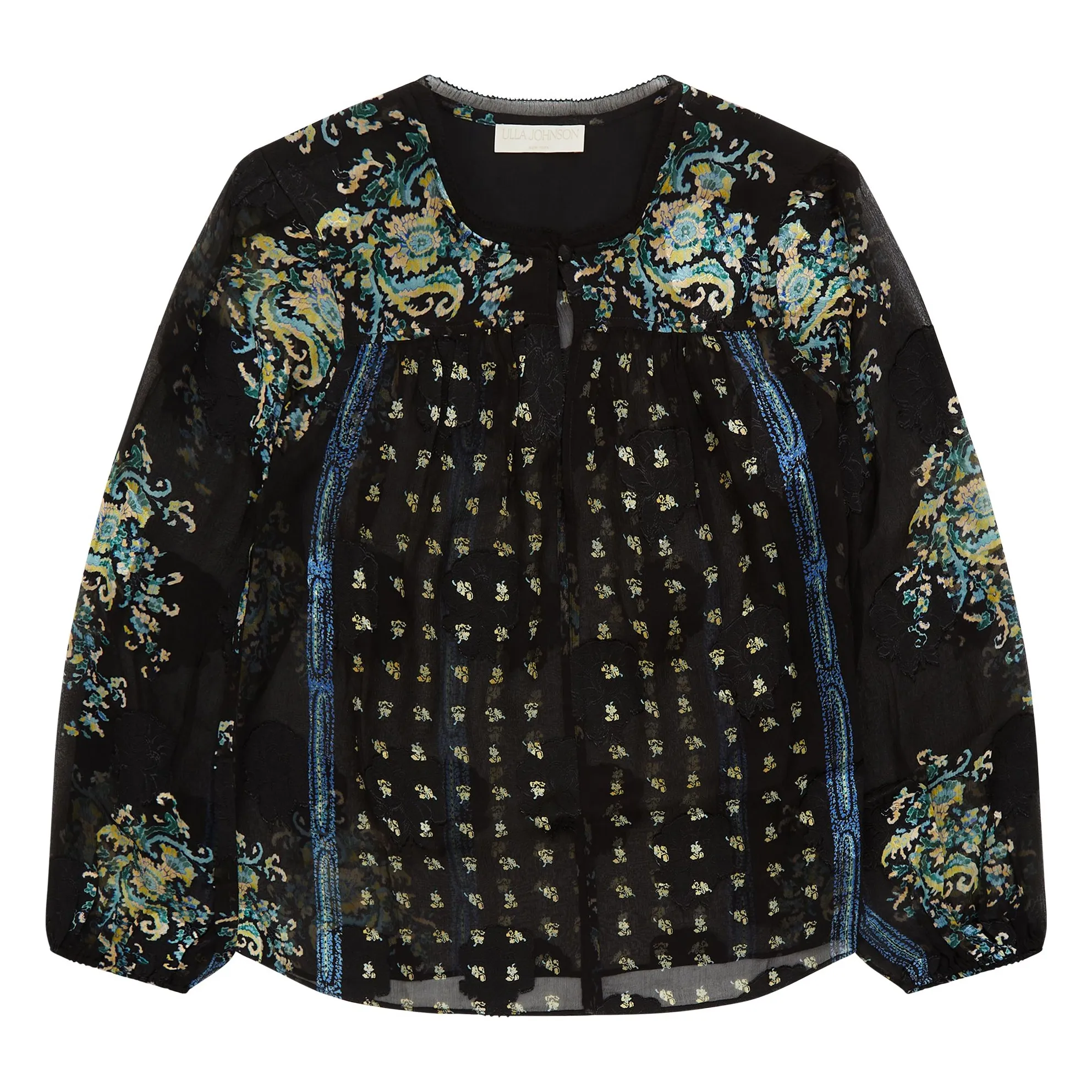 Ulla Johnson Midnight Blue Aster Silk Blouse