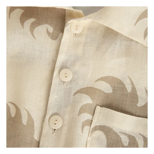 Hazel Ember Camisa de lino de Girona | Beige
