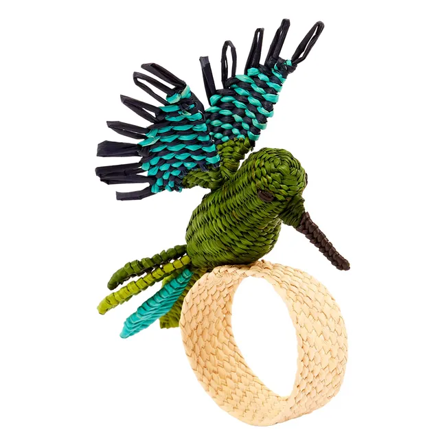 Rond de serviette Colibris | Vert