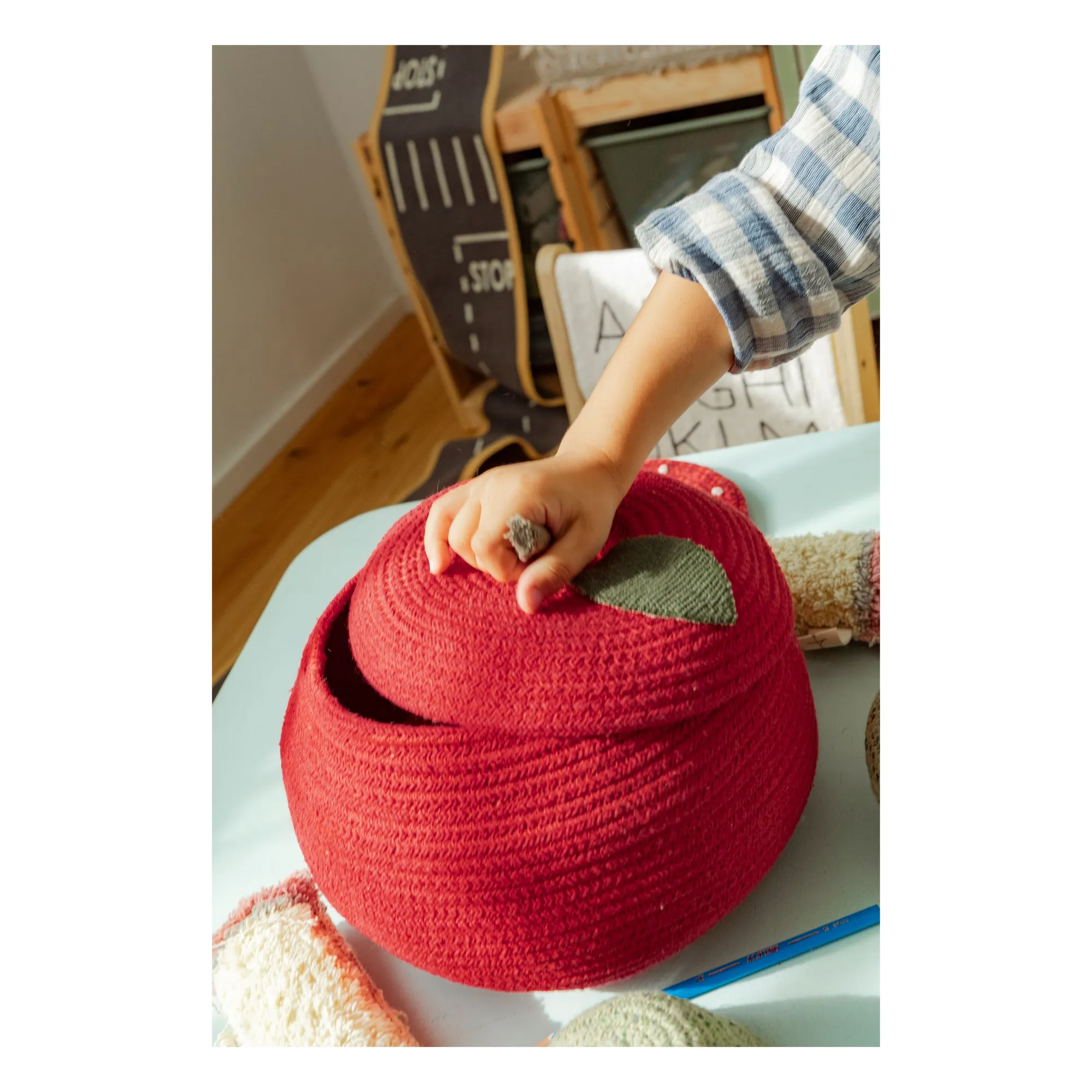 Panier de rangement Pomme | Rouge- Image produit n°5