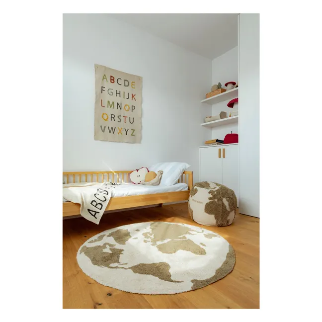 Pouf World map | Vert kaki