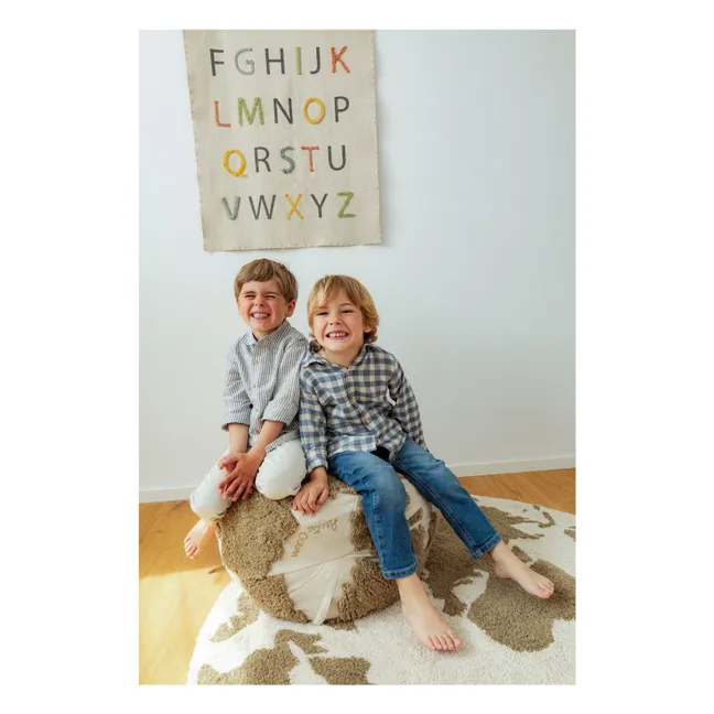 Puff mapamundi | Verde Kaki