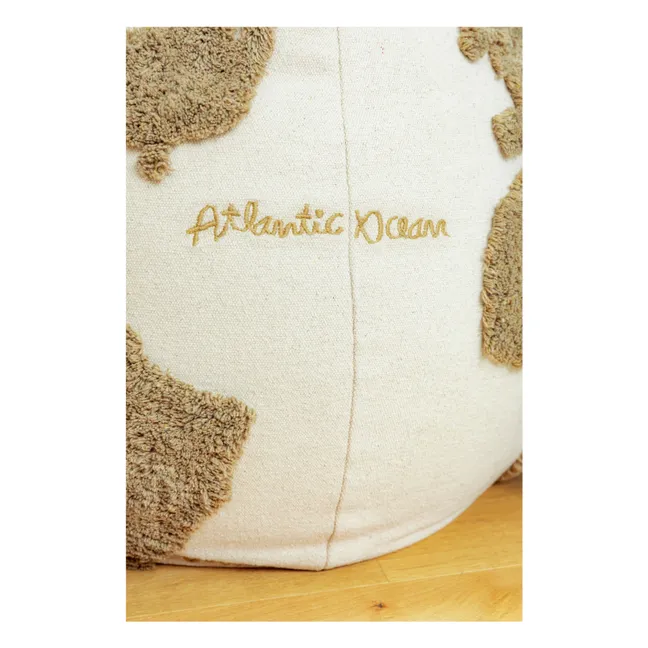 Pouf World map | Vert kaki