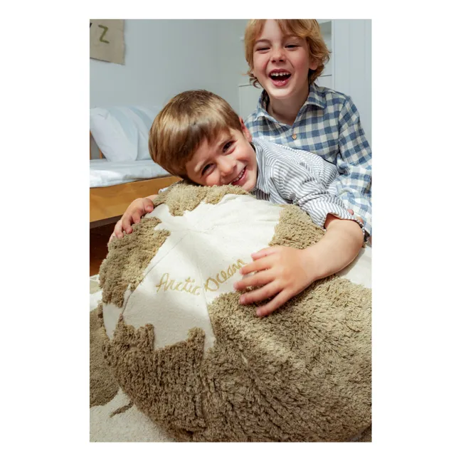 Puff mapamundi | Verde Kaki