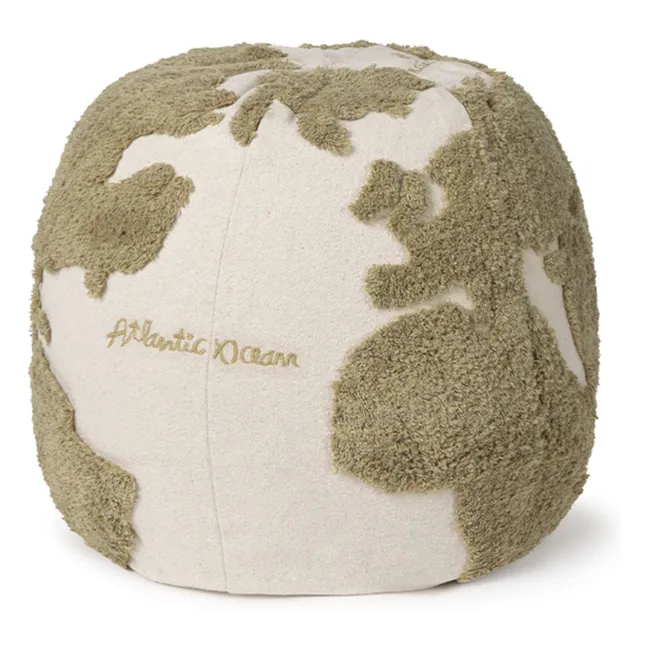 Pouf World map | Vert kaki