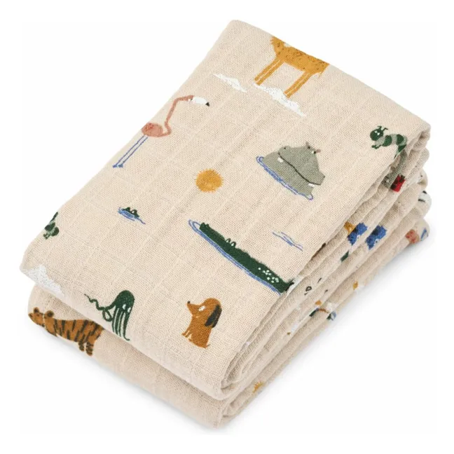 Langes Lewis en coton bio - Set de 2 | Around the world/Sandy