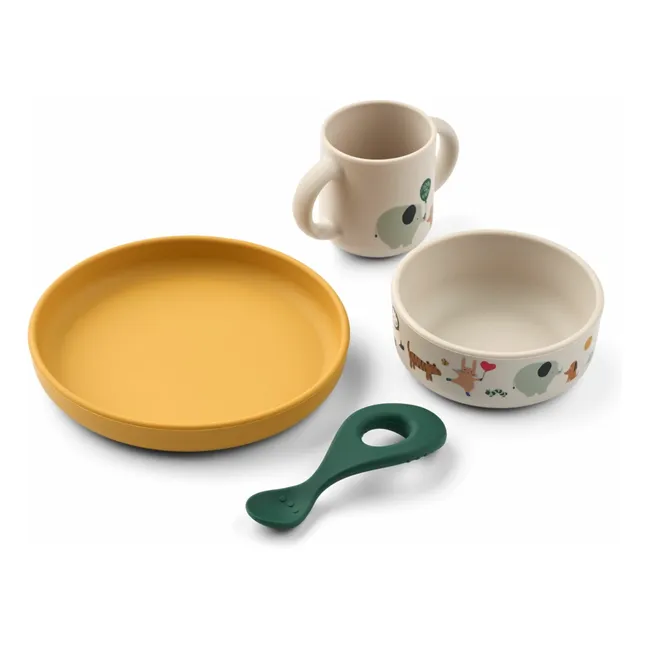 Set vaisselle Vivi en silicone - Set de 4 | Around the world/Sandy