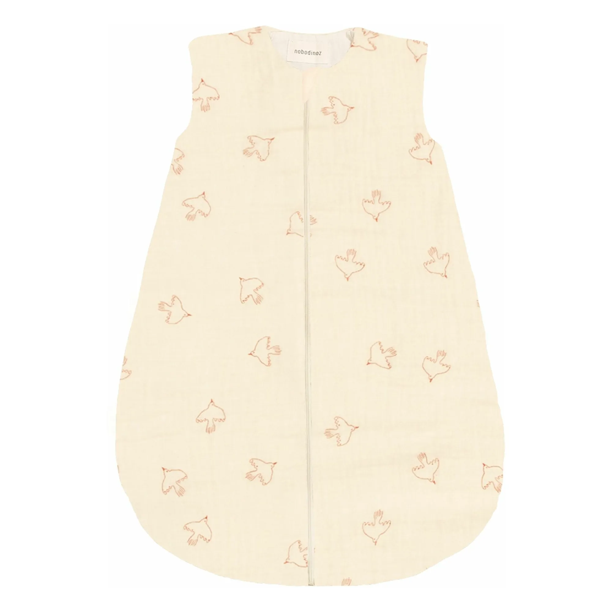 Nobodinoz Cream Fluffy Wabi-Sabi Hoshi Birds Mid-Season Sleeping Bag