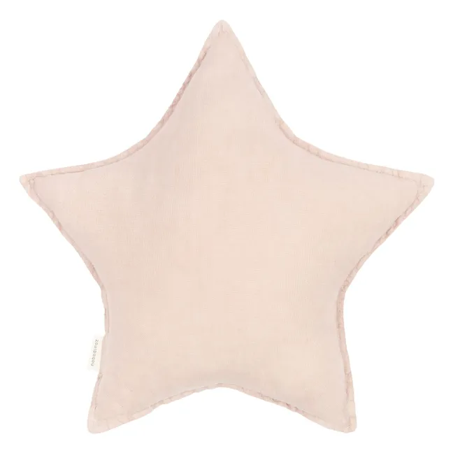 Coussin Etoile - Lin Français | Rose pâle