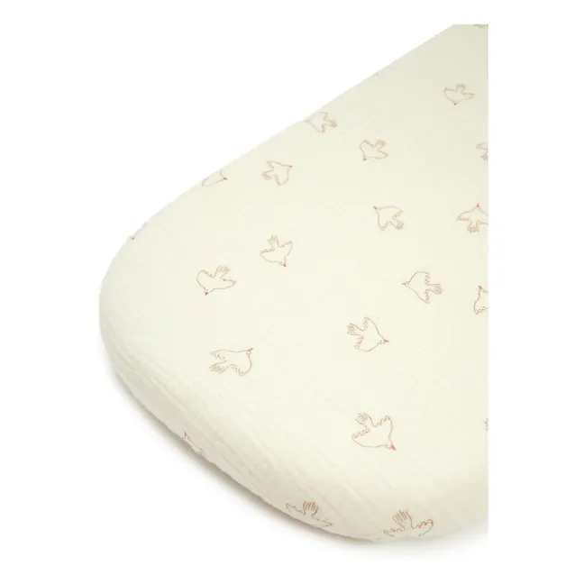 Drap-housse pour berceau Wabi-Sabi Hoshi Birds | Crème