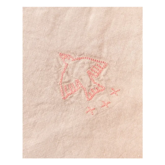 Couverture doublée - Lin Français | Rose pâle