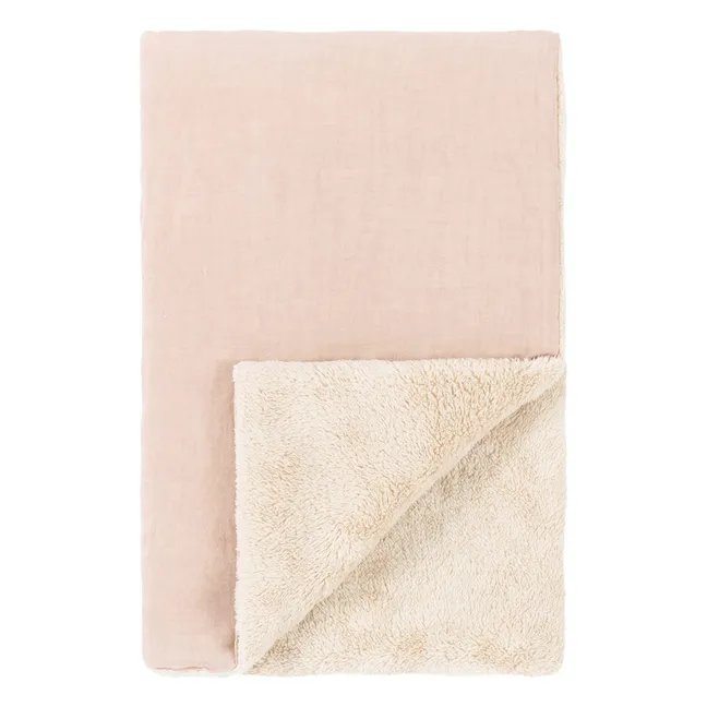 Couverture doublée - Lin Français | Rose pâle