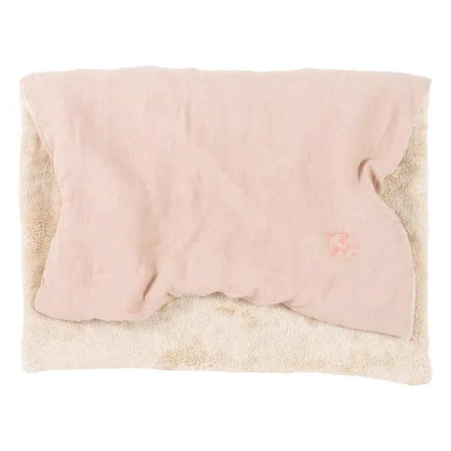 Lined blanket - French linen | Pale Pink